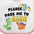 thumbnail image 4 of Inktastic Please Pass Me to Mimi with Dinosaurs Boys or Girls Baby Bib, 4 of 4