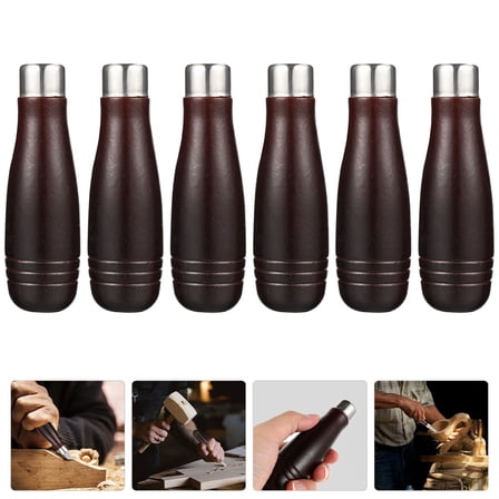 NICEXMAS Rasp Handle for Replacement Made of Sturdy Wood Brown Color Lightweight and Durable 6 Pieces