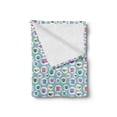 thumbnail image 2 of Tea Party Soft Flannel Fleece Throw Blanket, Colorful Pattern with Different Model Drink Mugs and Cups in Rounds Print, Cozy Plush for Indoor and Outdoor Use, 70" x 90", Multicolor, by Ambesonne, 2 of 5