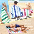 thumbnail image 5 of Exclusivo Mezcla Large Microfiber Quick Dry Beach Towel, Lightweight Sand-Free Cabana Stripe Pool Travel Camping Towel with Bag (Forest Green, 30"X60"), 5 of 9