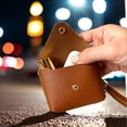 thumbnail image 3 of Chic Wristlet Purse Keychain with Turkish Eye Charm - Brown, 3 of 6