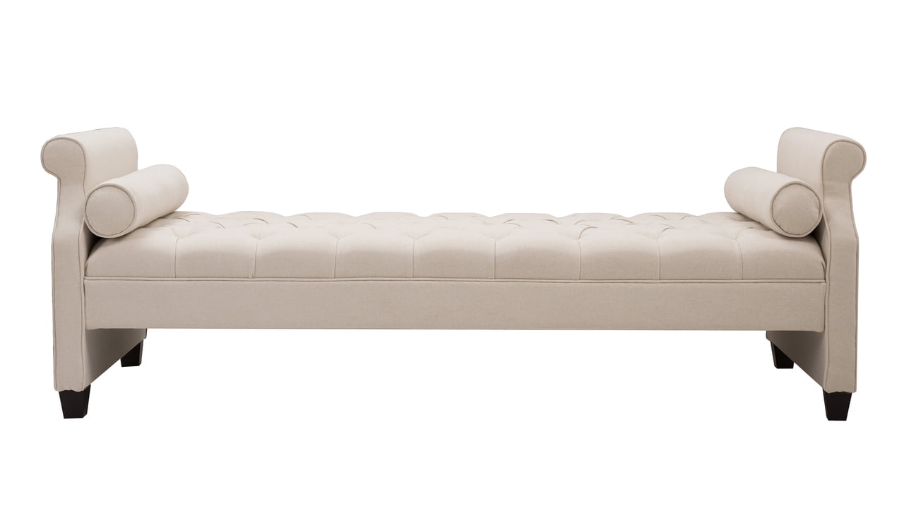 Eliza Roll Arm Sofa Bed with Bolster Pillows, Sky Neutral