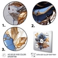 thumbnail image 3 of Designart "Gold and Blue Rose in Glass II" Floral Framed Wall Art Decor - Traditional Blue Rose Entryway Framed Wall Art Print, 3 of 6