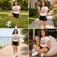 thumbnail image 3 of Real Love Girls Shorts Set Soft Breathable Knitted Short Sleeve Graphic Tees and Shorts 2 Piece, 3 of 7