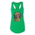 thumbnail image 3 of Dean Russo Sweet Poodle Dog Lover Ladies Racerback Tank Top, Kelly, X-Large, 3 of 6