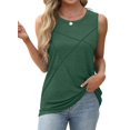 thumbnail image 3 of Camiseta Sin Mangas Informal de Cuello Redondo y Corte Holgado para Mujer, Color Verde M, 3 of 9