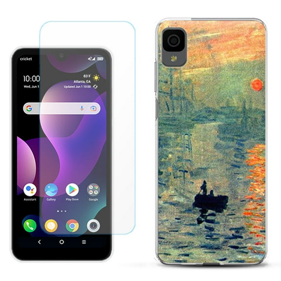 Slim-Fit Gel TPU Phone Case for TCL 30Z / 30 Z / 30 LE, with Tempered Glass Screen Protector, by OneToughShield ® - Sunrise Impression