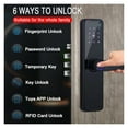 thumbnail image 3 of K7 Pro Biometric Fingerprint Door Lock Black Smart Lock Tuya App Remote Unlocking Password Keyless Lock Electronic Door Lock ,More Secure, 3 of 7