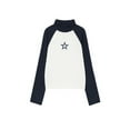 thumbnail image 4 of hirigin Women's Slim Fit Raglan Tops, Casual Long Sleeve Turtleneck Star Print Base Layer T-Shirts, 4 of 8
