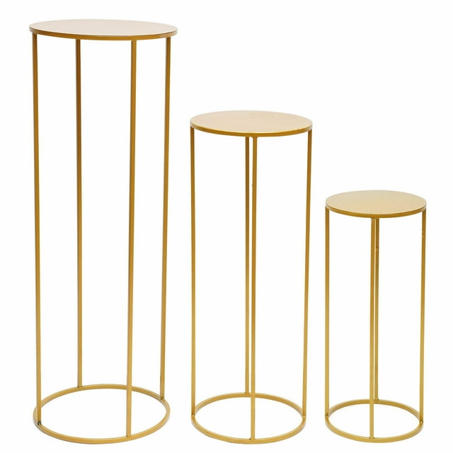 Gold Metal Flower Rack Wedding Geometric Vase Column Stand Prop Detachable