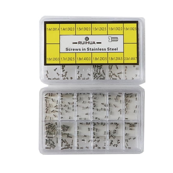 Comprehensive Stainless Steel Screw Set for Fixing Watches, 15-20 Pieces Each Size
