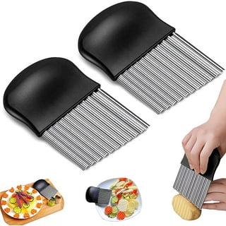 TEMI Potato Lattice Waffle Maker Stainless Steel Wavy Chopper French Fry  Cutter Slicer Portable Home Kitchen Bar Multi Tools Set Gadgets Kit