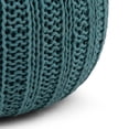 thumbnail image 2 of Simpli Home Simpli Home Shelby Boho Round Hand Knit Pouf in Teal Cotton, 2 of 3