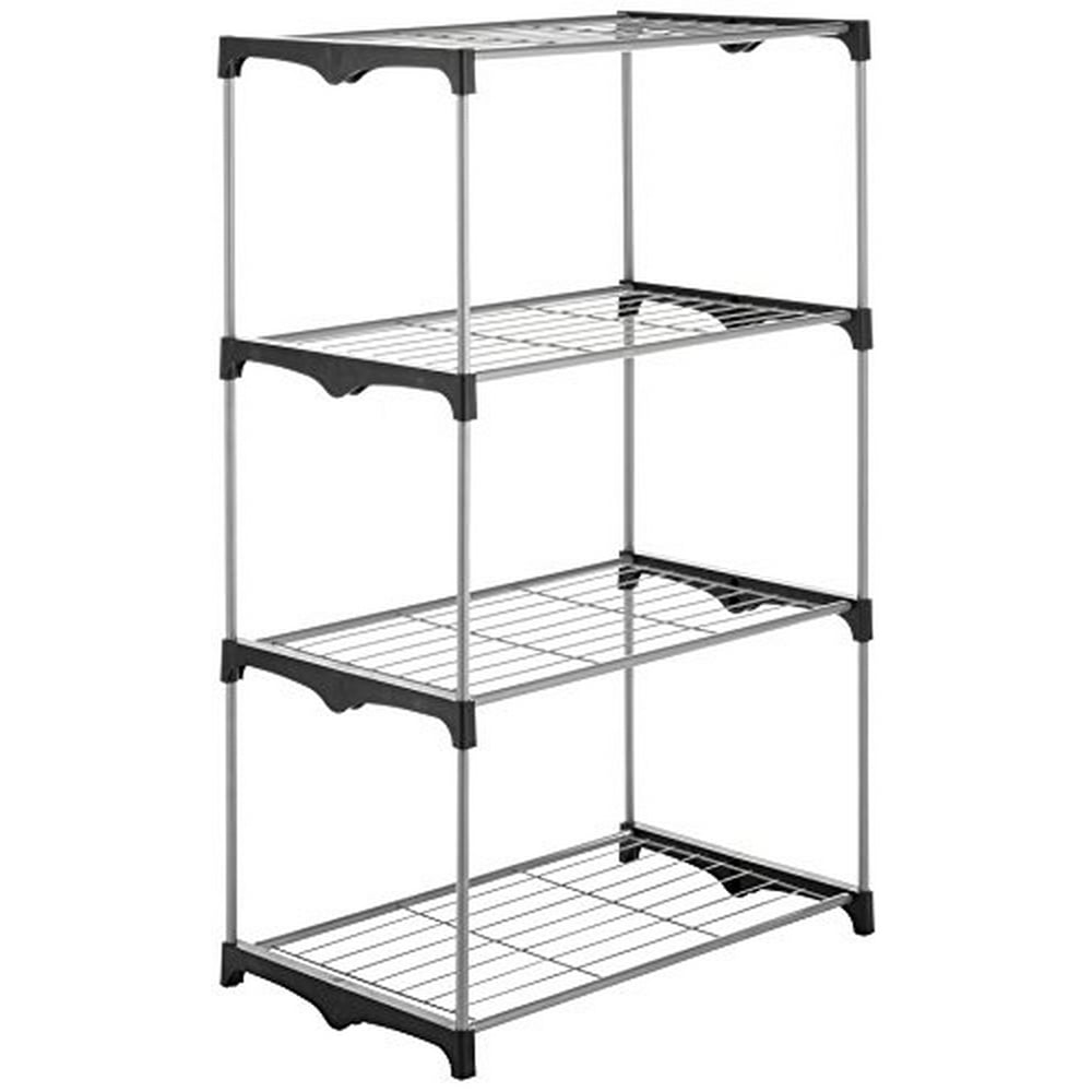 Storage Shelf, Whitmor 4-tier Black Tool Food Shelving Kitchen Metal ...