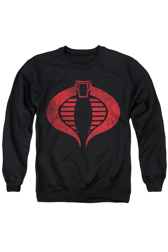 Cobra Logo Unisex Adult Crewneck Sweatshirt, Black, 2X-Large