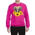 thumbnail image 2 of Elephant Sunflower Cute Love Animal Lover Unisex Crewneck Graphic Sweatshirt, Fuschia, Medium, 2 of 3