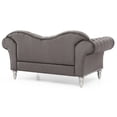 thumbnail image 4 of Contemporary Home Living Tufted Velvet 3-Seater Sofa with Throw Pillows - 75" - Dark Gray, 4 of 4