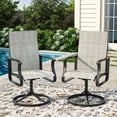 thumbnail image 2 of MRUAKA Patio Swivel Chairs Set of 2, Outdoor Dining Chairs Mid Back Padded All Weather Breathable Textilene Outdoor Swivel Chairs with Metal Rocking Frame for Lawn Garden Backyard Deck, Light Gray, 2 of 8