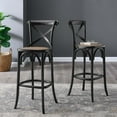 thumbnail image 2 of Bar Stool Chair Barstool, Black, Wood, Pub Cafe Bistro Dining Kitchen Hospitality Restaurant, Modern Contemporary HB33944, 2 of 11