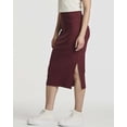 thumbnail image 4 of 3 Pack: Women's Midi Ribbed Knit Skirt With Side Slit - Stretchy Office Work Business Casual Pencil Pull-On Skirts, 4 of 6