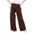 thumbnail image 4 of Forever 21 Women's Brown Cargo Oversized Wide-Leg Sweatpant, Cargo Pocket Design for Athleisure & Lounging,XL, 4 of 6