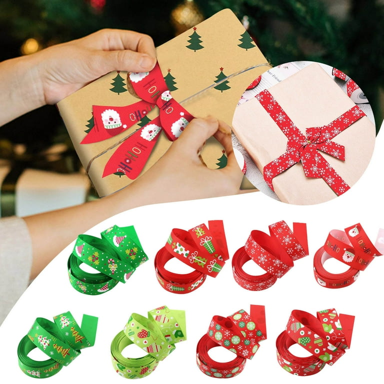 5 Rolls Christmas Ribbon - 125 Yards Total, 1 Inch Wide Satin Gift Wrapping Ribbon