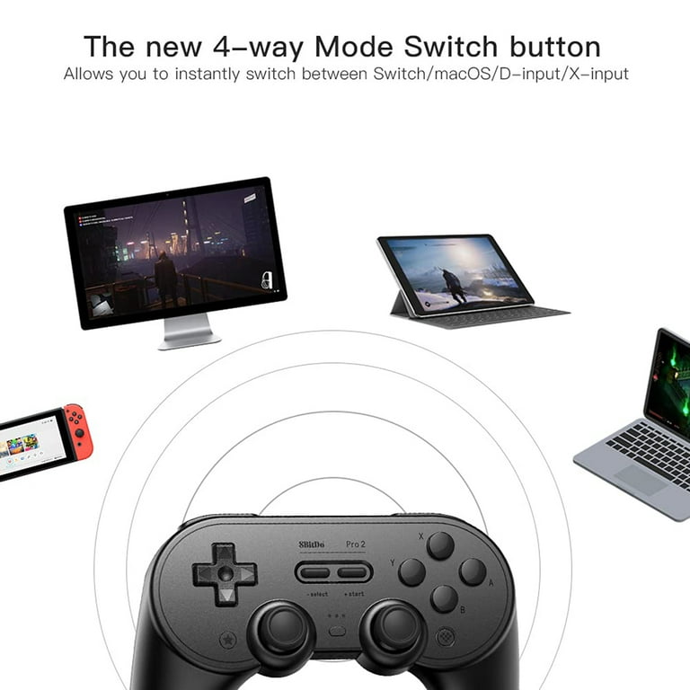  8BitDo Pro 2 Bluetooth Controller for Switch, PC, Android,  Steam Deck, Gaming Controller for iPhone, iPad, macOS and Apple TV (Gray  Edition) : Video Games