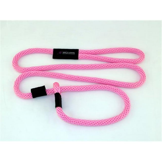 Soft Lines Dog Slip Leash 0.5 In. Diameter By 8 Ft. - Hot Pink