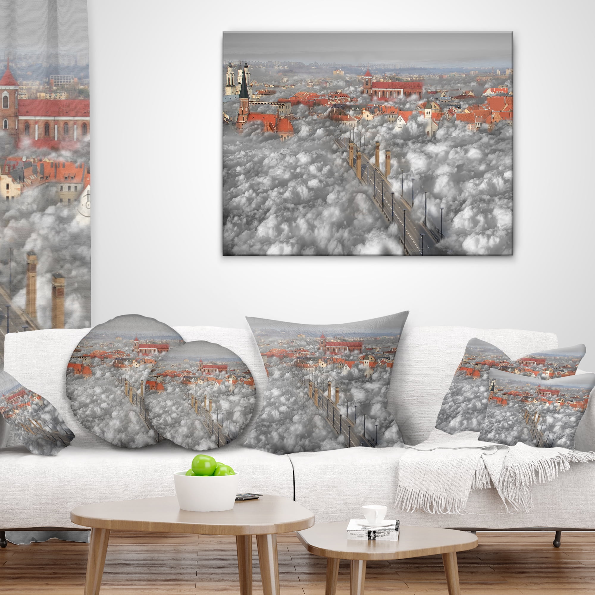 Designart When the Cloud Descends - Abstract Throw Pillow - 18x18