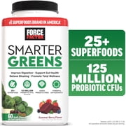 Force Factor Smarter Greens Supplement with Probiotics, Antioxidants & Fiber for Bloating, Digestion, Gut Health & Energy, Summer Berry, 60 Soft Chews