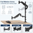 thumbnail image 4 of STANDOPIA Stacked Monitor Mount - Extra Tall Vertical Monitors Stand for 17-40 Inch Screen, Fully Adjustable and Hold 26.4 lbs per Arm, VESA 75/100 mm, 4 of 7