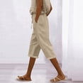 thumbnail image 1 of WILLBEST Pantalones Casuales de Mujer, Cintura Alta, Cordón Ajustable, Cómodos, Suaves, para Playa, Vacaciones, elegantes, Capri. Mediana, 1 of 4
