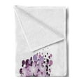 thumbnail image 2 of Eyelash Soft Flannel Fleece Blanket, Fantasy Look with Abstract Floral Makeup Design Dots Violet Summer Blossoms, Cozy Plush for Indoor and Outdoor Use, 70" x 90", Violet Lilac Grey, by Ambesonne, 2 of 5