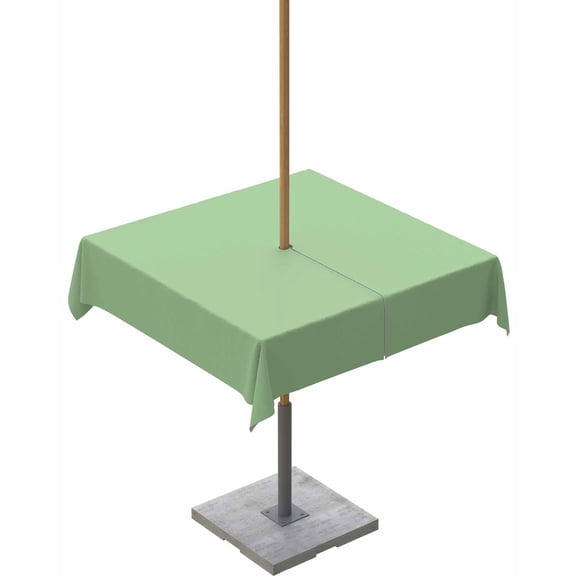Boanket Outdoor Tablecloth with Umbrella Hole for Patio/Picnic/Party/Camping, Green Waterproof Table Cloth Square Cover Washable, Minimalist Solid Color Modern Abstract (60"x 60")