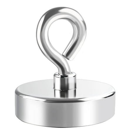 

Super Strong Neodymium Fishing Magnets 300 lbs(136 KG) Pulling Force Rare Earth Magnet with Countersunk Hole Eyebolt Diameter 1.97 inch(50mm) for Retrieving in River and Magnetic Fishing