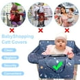 thumbnail image 4 of Grey Shopping Cart Cover for Baby 2-in-1 High Chair Cover with Safety Harness Multifunctional Dog Pattern Cart Covers for Babies Soft Padded Grocery Cart Cover for Baby Boy Girl, 4 of 6