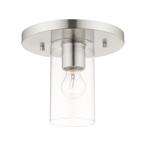 45471-91 Livex Lighting Zurich - 1 Light Flush Mount in Modern Style - 9 Inches wide by 7.75 Inches high-Brushed Nickel Finish
