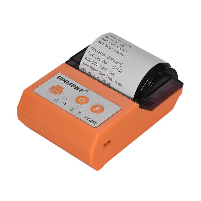 GOOJPRT PT200 Impresora térmica de recibos inalámbrica portátil de 58 mm BT Impresora mini de factur GOOJPRT Amarillo