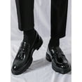 thumbnail image 2 of Men's Tassel Thick-soled Business Formal Pu Leather Shoes, Slip-on, Suitable For Groom Wedding And Hairstylist, 2 of 3