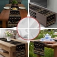 thumbnail image 5 of Burlap Table Runner 36 Inches Long, Aztec Ethnic Tribal Texture on Black Non-Slip Kitchen Table Runners for Dining Room Everyday Use Party Table Decorations Flower Leaves Stripe Triangle, 5 of 9