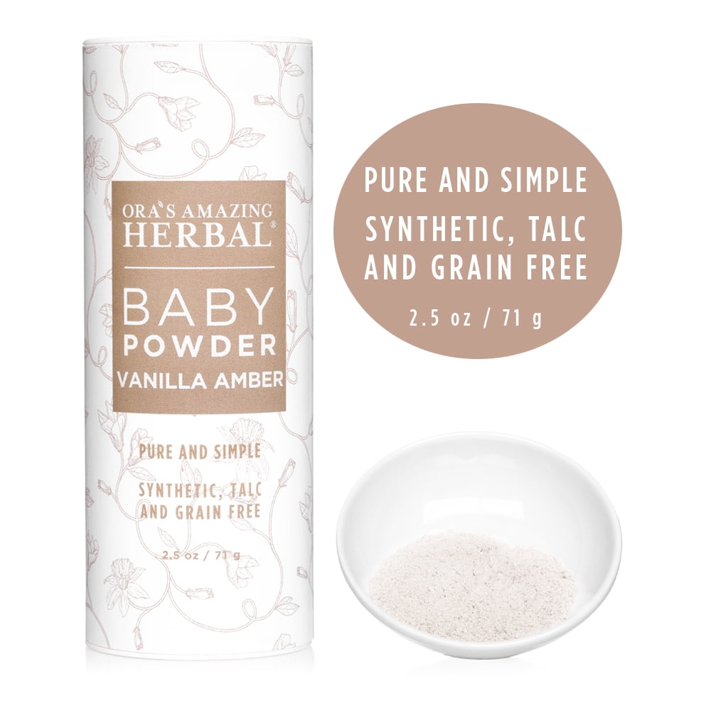 Baby Powder, Talc Free Baby Powder, Natural Vanilla Amber, Ora’s
