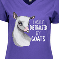thumbnail image 4 of Inktastic Easily Distracted by Goats Cute Goat Women's V-Neck T-Shirt, 4 of 5