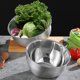 thumbnail image 4 of Cuenco para lavar arroz de acero inoxidable, colador y colador de cocina versátil 3 en 1 con escurridores laterales para arroz, verduras y frutas, juego de 2 piezas, grande, 4 of 4
