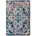 thumbnail image 2 of Modway Reflect 94.5x122" Primrose Ornate Floral Lattice Rug in Ivory/Dark Blue, 2 of 9
