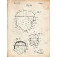 thumbnail image 2 of Borders, Cole 19x24 Black Ornate Wood Framed with Double Matting Museum Art Print Titled - PP218-Vintage Parchment Football Helmet 1925 Patent Poster, 2 of 4