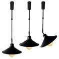 thumbnail image 1 of FSLiving Adjustable Height Track Pendnat Light H-Type Industrial Retractable Track Spotlight with Telescoping Rod Gimbaled Lamp-Post Halo Track Instant On Matte Black Cone Cover Lamp, 3 Lights, 1 of 7
