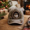 thumbnail image 7 of Dalang Christmas Printed Baseball Cap for Adults Adjustable Breathable Cotton Hat with Hedgehog Animal Motif for Winter Holiday Parties Outdoor Casual Daily Wear, 7 of 7