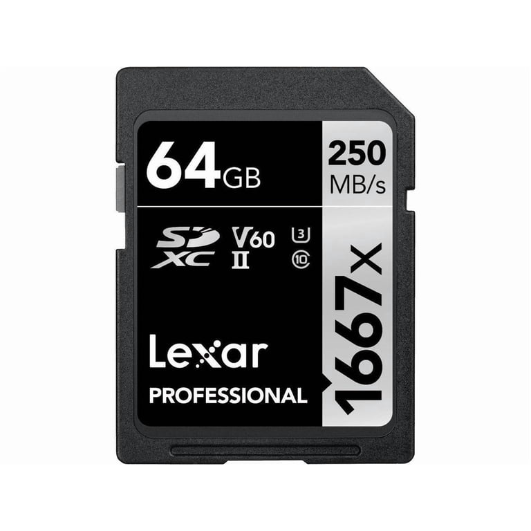 Lexar, Professional 64GB 1667x UHS-II SDXC Memory Card - Walmart.com