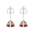 thumbnail image 4 of 2 Ct Round Cut Studs Red Natural Garnet 14K White Solid Solid Gold Everyday Dainty Earrings Screw Back, 4 of 7