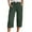Army Green, variant on Ludearly Joggers for Women Casual Solid Color Drawstring Waist Capri Sportswear with Pocket Stretchy Lounge Trousers for Women